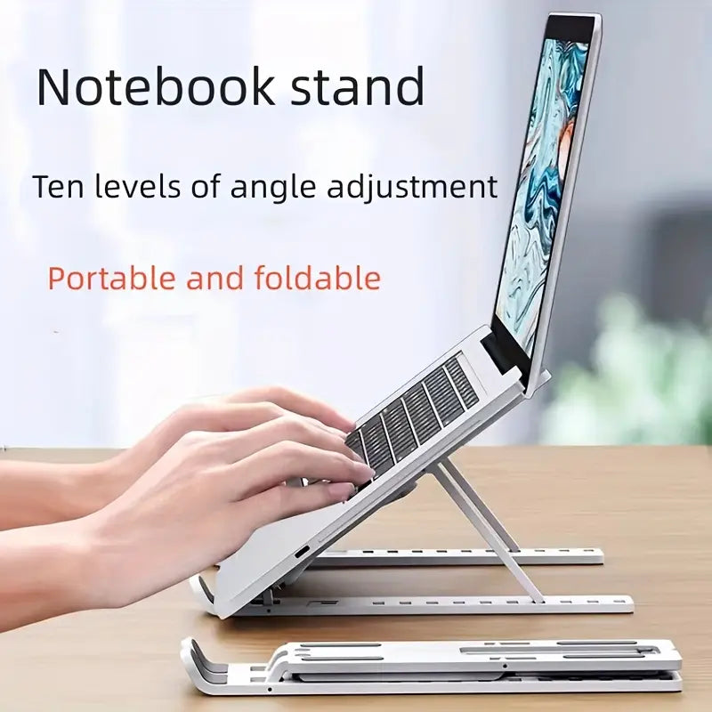 Laptop Stand Single fork Folding Lift Cooling Base Desktop Tablet Portable Bracket Compatible With All Notebook ABS Material Ten-speed Adjustable