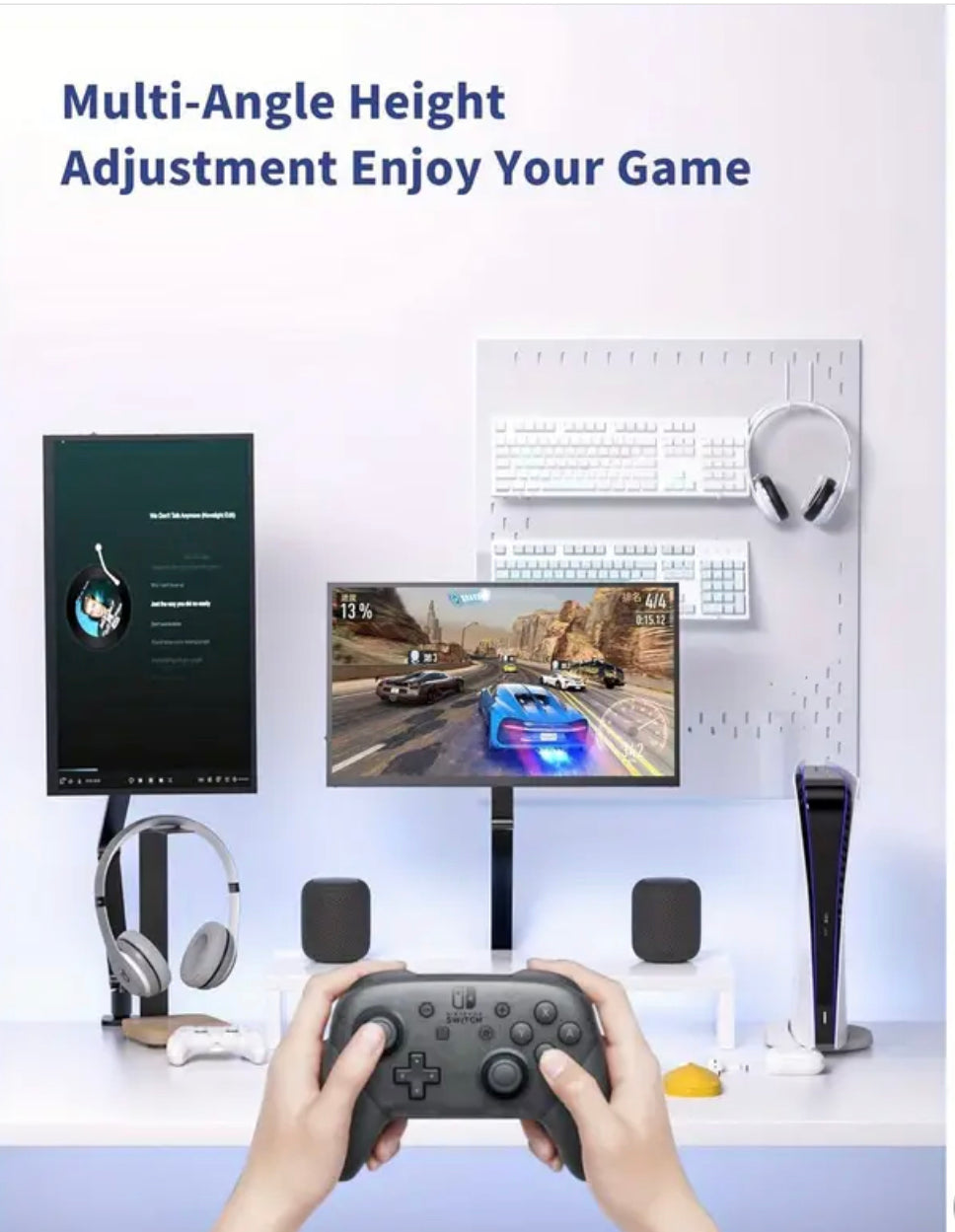 Portable Monitor Arm Magnetic Quick-Release - 360 Degree