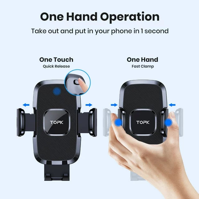 Cell Phone Holder for Car with Hook Clip Air Vent Car Mount 360° Rotation Universal Mobile Phone Mount