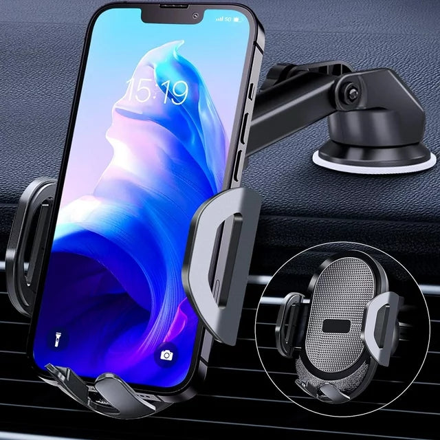 Car Phone Holder, Universal Cell Phone Stand Mount for Dashboard & Windshield & Air Vent Car Accessories with Suction Cup Base for all Phones