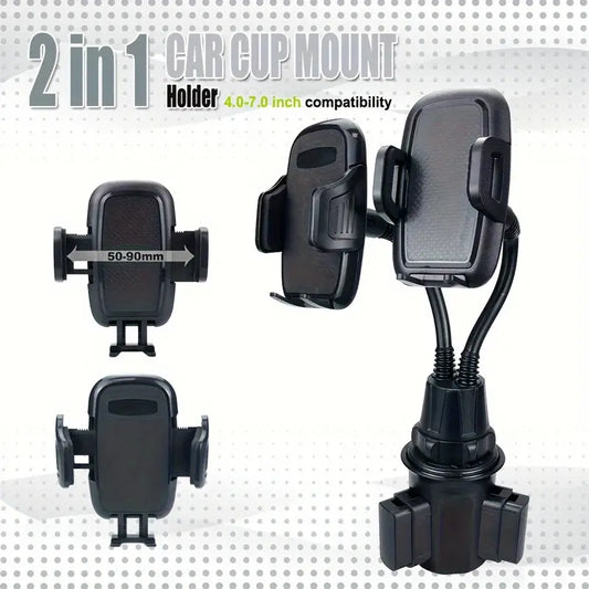 car Mount 2in1 cup holder Car Water Cup Holder Mobile Phone Bracket Double Rod Water Cup Bracket Car Center Console Water Cup Holder