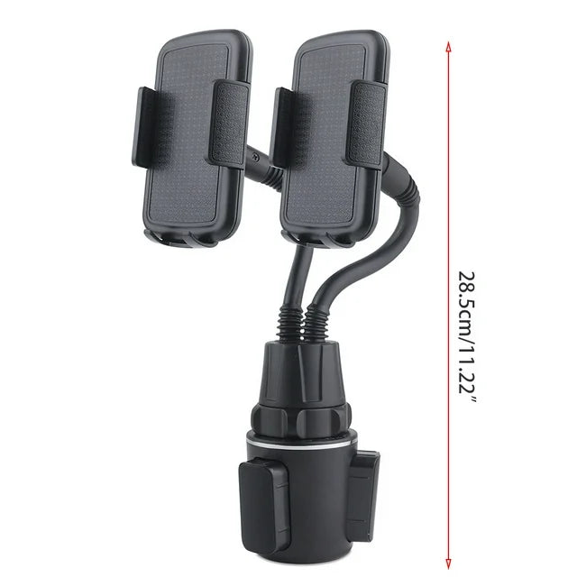 Dual Clip Car Cup Mobile Phone Mount Stand for SUV Boat Truck Automobile 2in1