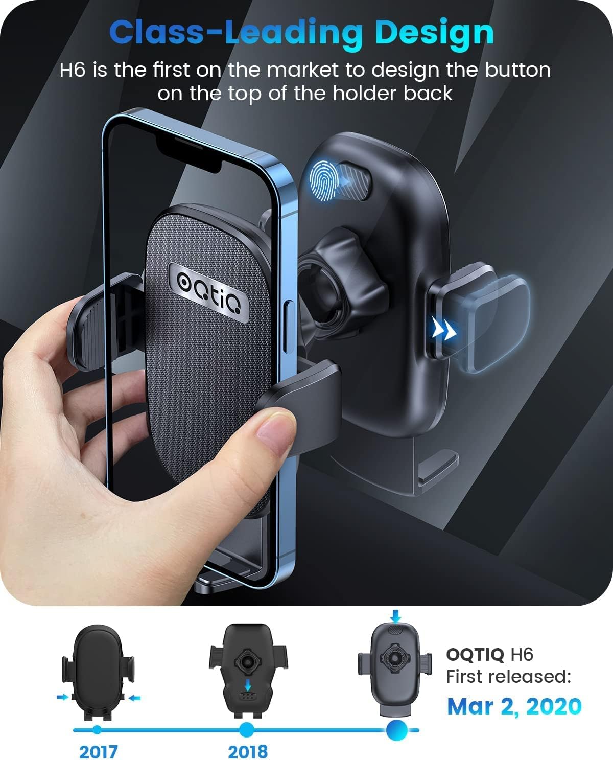 3-in-1 Suction Cup Phone Holder for Windshield/Dashboard/Air Vent with Strong Sticky Gel Pad, Compatible with iPhone, Samsung & Others
