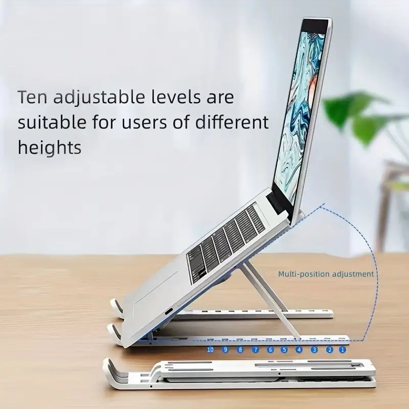 Laptop Stand Single fork Folding Lift Cooling Base Desktop Tablet Portable Bracket Compatible With All Notebook ABS Material Ten-speed Adjustable