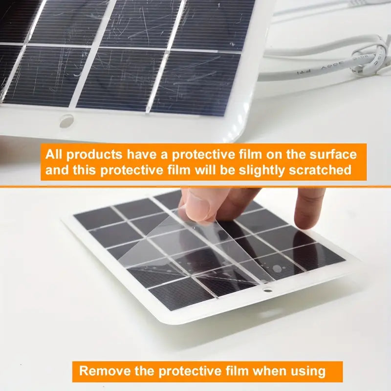 Solar 1Pc Portable Charging Panel Outdoor Waterproof Solar USB Charger for Travel, Camping, Mobile Power, Mobile Phone Charging Bank, Flashlight, Fan
