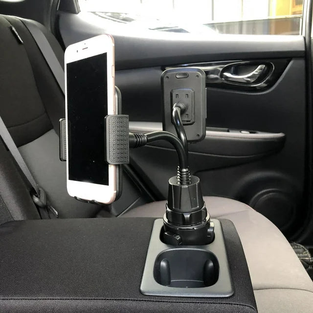 Dual Clip Car Cup Mobile Phone Mount Stand for SUV Boat Truck Automobile 2in1