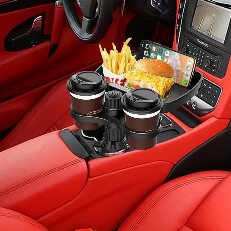 Car Cup Holder Tray, With Rotating Base, Can Adjust The Car Cup Holder Food Tray 360 Degrees, Organized Beverage Holder, Used For Car Accessories