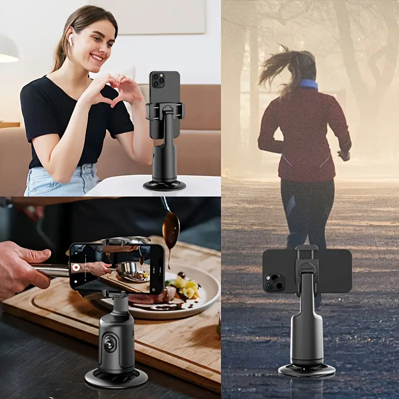 Auto Tracking Phone Holder, Auto Face Tracking Tripod, All in-one Smart Selfie Stick 360 Rotation Fast Face, Object Tracking Cameraman Robot Mount For Phone Vlog Live Streaming
